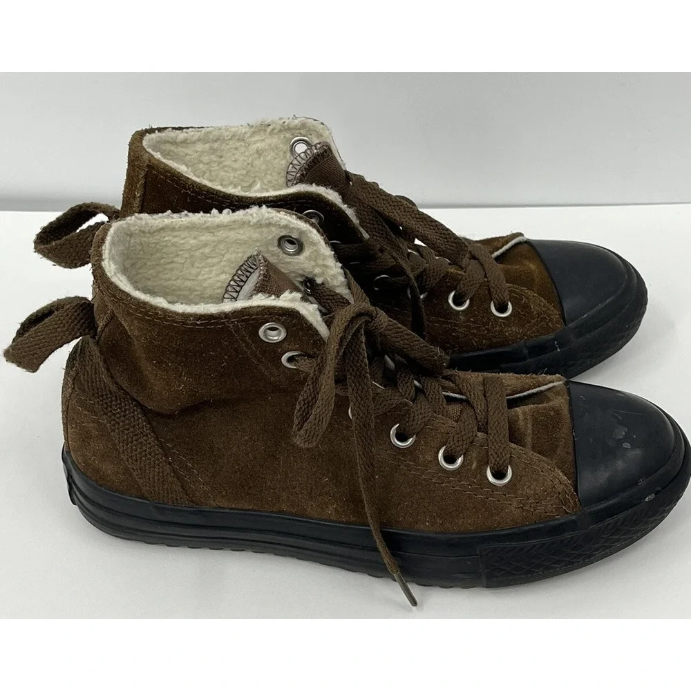 Converse Chuck Taylor All Star High Top Suede Sneakers Youth Size 3 Brown